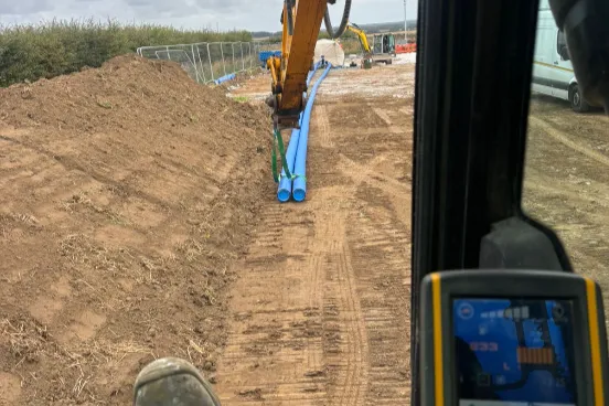 view from machine that person is controlling