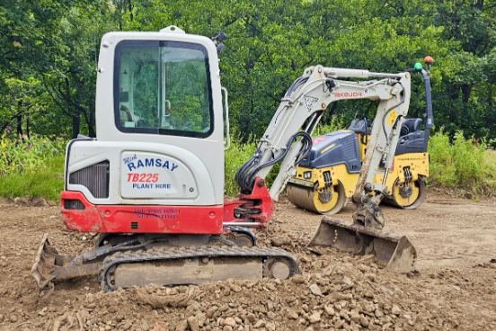 a parked excavator